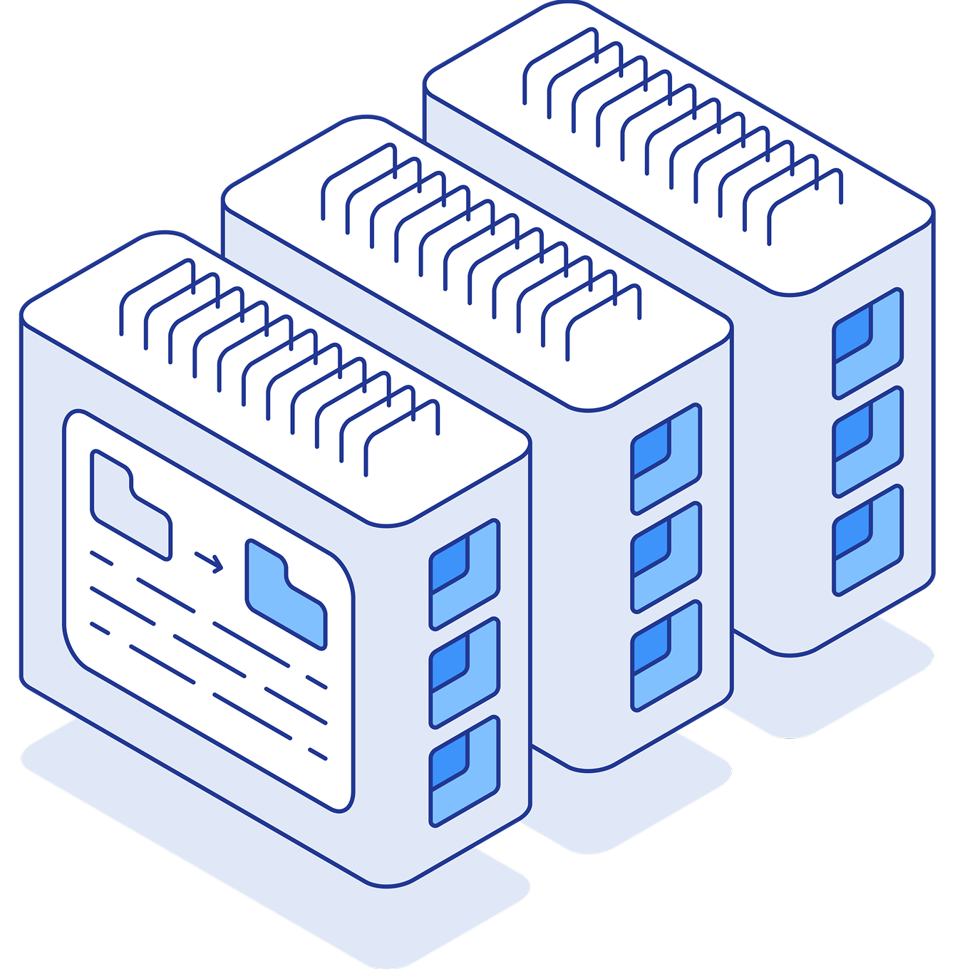 Illustration of modern datacenter racks